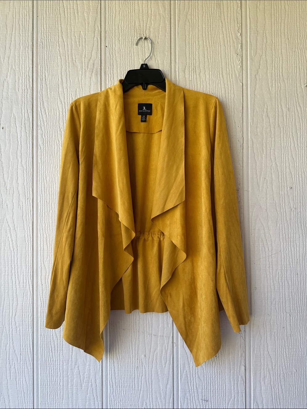 Jules & Leopard Draped Open-Front Jacket